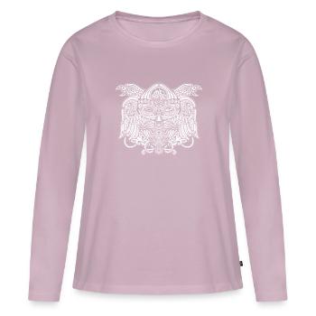 Odin - Frauen Premium Bio Langarmshirt - Altrosa - Vorne - Julia (174cm)