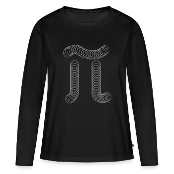 Pi - Math Circle - Frauen Premium Bio Langarmshirt - Schwarz - Vorne - Julia (174cm)