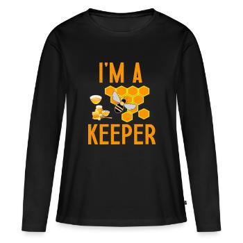 I am a keeper gift for beekeeper humor - T-shirt manches longues Premium bio Femme - noir - Devant - Julia (174cm)