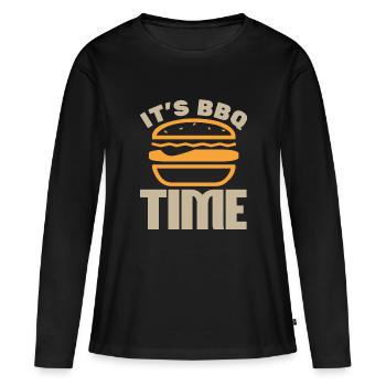 IT IS BBQ TIME - Women's Premium Organic Long Sleeve Shirt - black - Front - Julia (174cm)