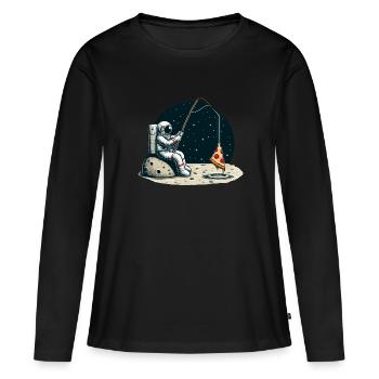 Astronaut Pizza Fishing Moon Space - Women's Premium Organic Long Sleeve Shirt - black - Front - Julia (174cm)