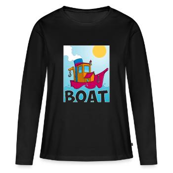 Image colorée d’un remorqueur amusant - T-shirt manches longues Premium bio Femme - noir - Devant - Julia (174cm)