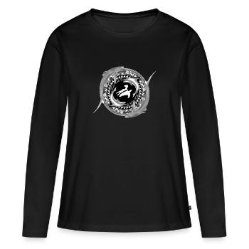 Kind von Poseidon - Frauen Premium Bio Langarmshirt - Schwarz - Vorne - Julia (174cm)