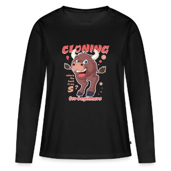 Clonage pour les débutants - T-shirt manches longues Premium bio Femme - noir - Devant - Julia (174cm)