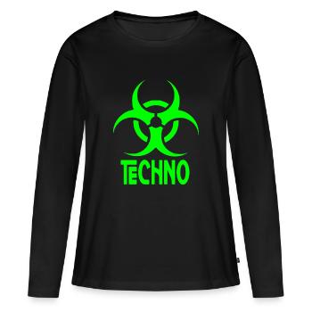 Musique techno - T-shirt manches longues Premium bio Femme - noir - Devant - Julia (174cm)