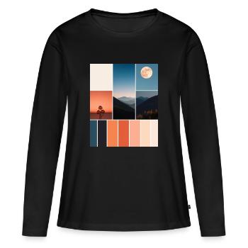 Montagnes - T-shirt manches longues Premium bio Femme - noir - Devant - Julia (174cm)
