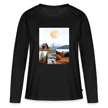 Hutte. - T-shirt manches longues Premium bio Femme - noir - Devant - Julia (174cm)