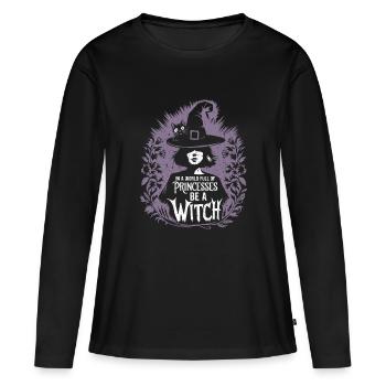 Magischer Spruch für starke Frauen - Frauen Premium Bio Langarmshirt - Schwarz - Vorne - Julia (174cm)