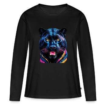 Tiger - Frauen Premium Bio Langarmshirt - Schwarz - Vorne - Julia (174cm)