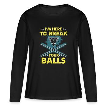 Billardspieler Geschenk Billard Queue Billardtisch - Frauen Premium Bio Langarmshirt - Schwarz - Vorne - Julia (174cm)