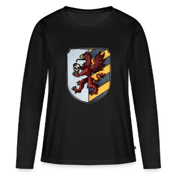 Wappen roter Greif - Frauen Premium Bio Langarmshirt - Schwarz - Vorne - Julia (174cm)