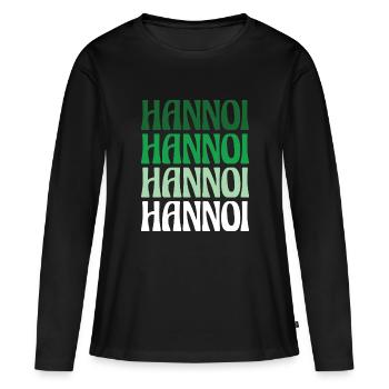 Hannoi Hanover Dialect Gift - T-shirt manches longues Premium bio Femme - noir - Devant - Julia (174cm)