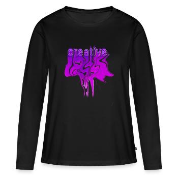 Créatif - T-shirt manches longues Premium bio Femme - noir - Devant - Julia (174cm)
