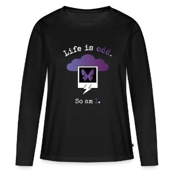 Life is odd. So am I. - Women's Premium Organic Long Sleeve Shirt - black - Front - Julia (174cm)