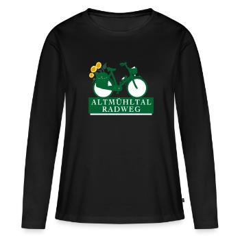 Altmühltal Radweg - Frauen Premium Bio Langarmshirt - Schwarz - Vorne - Julia (174cm)