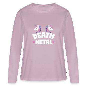 Death Metal - T-shirt manches longues Premium bio Femme - rose poudré - Devant - Julia (174cm)