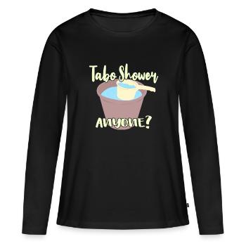 Tabo Shower Quelqu’un? - T-shirt manches longues Premium bio Femme - noir - Devant - Julia (174cm)