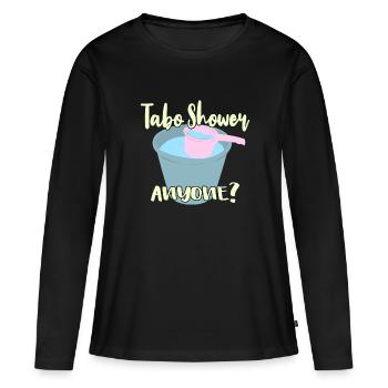 Tabo Shower Quelqu’un? - T-shirt manches longues Premium bio Femme - noir - Devant - Julia (174cm)