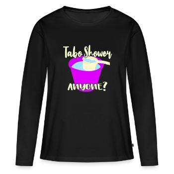 Tabo Shower Quelqu’un? - T-shirt manches longues Premium bio Femme - noir - Devant - Julia (174cm)