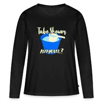 Tabo Shower Quelqu’un? - T-shirt manches longues Premium bio Femme - noir - Devant - Julia (174cm)