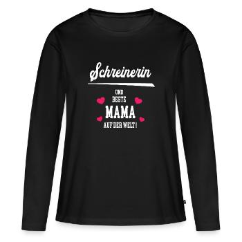 Schreinerin Beste Mama Muttertag Geburtstag - Frauen Premium Bio Langarmshirt - Schwarz - Vorne - Julia (174cm)