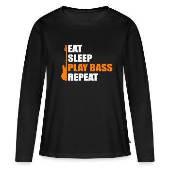 bass player Bassgitarre Bassist E-Bass Bassspieler - Frauen Premium Bio Langarmshirt - Schwarz - Vorne - Julia (174cm)