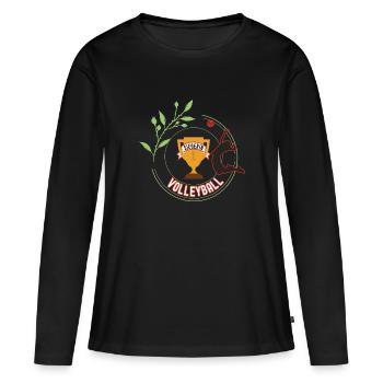 Volleyball Siegerin Gewinner Turnier Meisterschaft - Frauen Premium Bio Langarmshirt - Schwarz - Vorne - Julia (174cm)