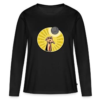 Boule hand avec boule boule - T-shirt manches longues Premium bio Femme - noir - Devant - Julia (174cm)