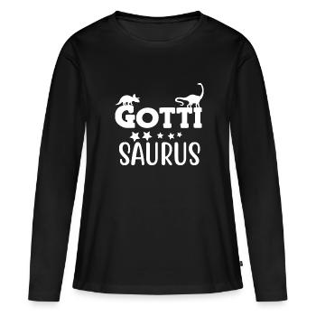 Gotti Saurus Gotti Schweiz Patentante - Frauen Premium Bio Langarmshirt - Schwarz - Vorne - Julia (174cm)