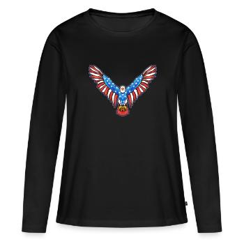 American Bald Eagle American 4. - Women's Premium Organic Long Sleeve Shirt - black - Front - Julia (174cm)
