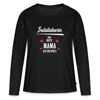 Installateurin Beste Mama Muttertag Geburtstag - Frauen Premium Bio Langarmshirt - Schwarz - Vorne - Julia (174cm)