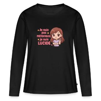I'm not pretentious – kawaii lucid girl - Women's Premium Organic Long Sleeve Shirt - black - Front - Julia (174cm)