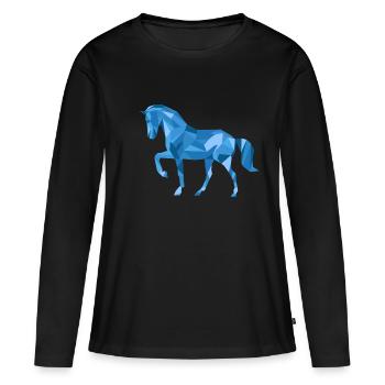 Polygone de cheval - T-shirt manches longues Premium bio Femme - noir - Devant - Julia (174cm)