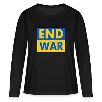 End war - T-shirt manches longues Premium bio Femme - noir - Devant - Julia (174cm)