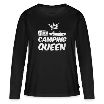 Wartburg 353 Camping Queen look partenaire - T-shirt manches longues Premium bio Femme - noir - Devant - Julia (174cm)