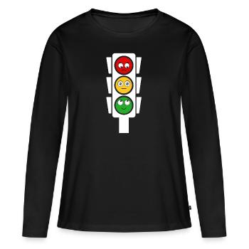 Types de feux de circulation - T-shirt amusant pour automobilistes - T-shirt manches longues Premium bio Femme - noir - Devant - Julia (174cm)