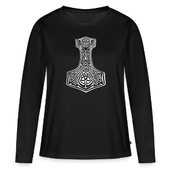 Thor Hammer Le cadeau Mjolnir de Thor - T-shirt manches longues Premium bio Femme - noir - Devant - Julia (174cm)