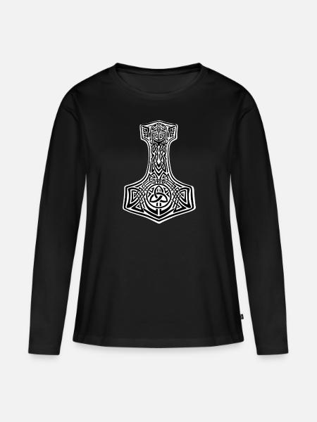 Thor Hammer Thors Mjolnir Geschenk - Premium økologisk langærmet T-shirt til kvinder - sort