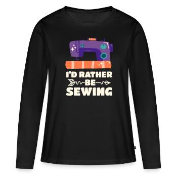 Couture Couture - T-shirt manches longues Premium bio Femme - noir - Devant - Julia (174cm)
