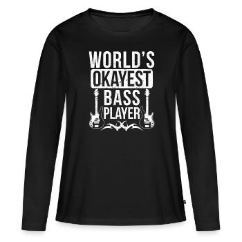Bassist - T-shirt manches longues Premium bio Femme - noir - Devant - Julia (174cm)
