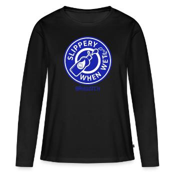 Baywatch Slippery When Wet - Women's Premium Organic Long Sleeve Shirt - black - Front - Julia (174cm)