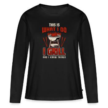 Barbecue Grill Grill Accessoires BBQ Grill Master Grill Grill - T-shirt manches longues Premium bio Femme - noir - Devant - Julia (174cm)