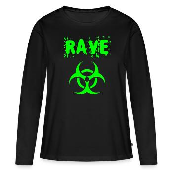 rave - Women's Premium Organic Long Sleeve Shirt - black - Front - Julia (174cm)