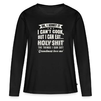 Wolverine Food Nourriture préférée Appétit Faim - T-shirt manches longues Premium bio Femme - noir - Devant - Julia (174cm)