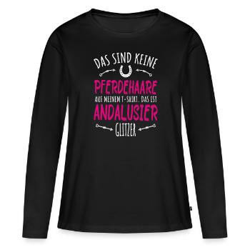 Andalusier Pferd Geschenk Pferdebesitzerin - Frauen Premium Bio Langarmshirt - Schwarz - Vorne - Julia (174cm)