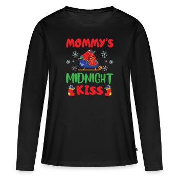 Baiser de nuit de santa mommy bonne nuit - T-shirt manches longues Premium bio Femme - noir - Devant - Julia (174cm)