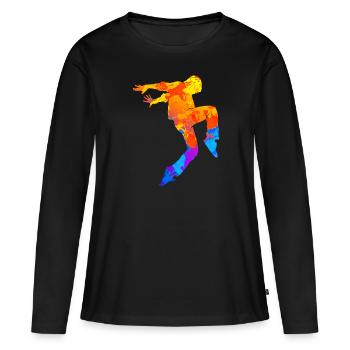 Break Dance Hip Hop Tanzen Tänzer - Frauen Premium Bio Langarmshirt - Schwarz - Vorne - Julia (174cm)