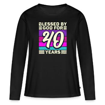 40 Geburtstag Frauen Geschenk Mutter Oma - Frauen Premium Bio Langarmshirt - Schwarz - Vorne - Julia (174cm)