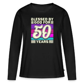 50 Geburtstag Frauen Geschenk Mutter Oma - Frauen Premium Bio Langarmshirt - Schwarz - Vorne - Julia (174cm)