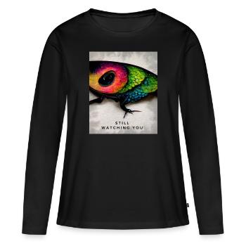 Un thème intéressant comme dans les films pour les amoureux de la peur - T-shirt manches longues Premium bio Femme - noir - Devant - Julia (174cm)